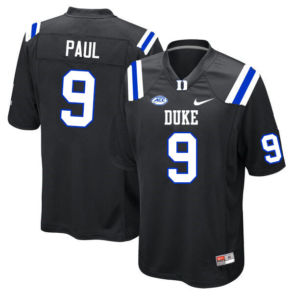 Men #9 Kenzy Paul Duke Blue Devils College Football Jerseys Sale-Black